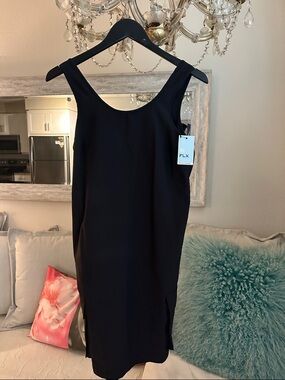 FLX Black Sleeveless Midi Sheath Dress